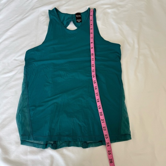 Victorias Secret Sport Workout Tank Top Green Jade Cutout Mesh Gym Active Yoga - Picture 6 of 6